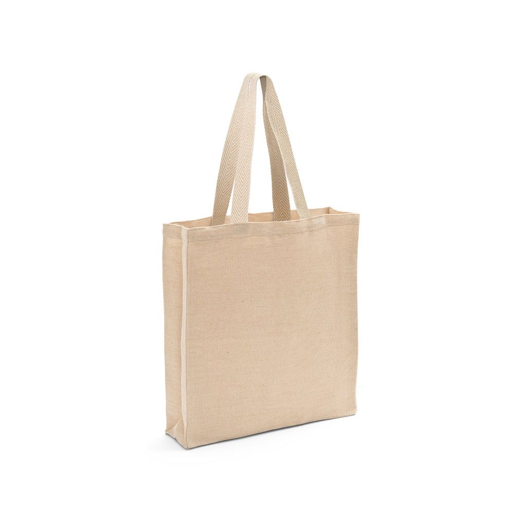PADOVA. Borsa in juco (275 g/m²) con tasca interna 100% cotone (120 g/m²)