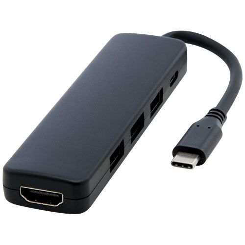 Adattatore multimediale USB 2.0-3.0 tipo c con porta HDMI in plastica riciclata certificata RCS Loop