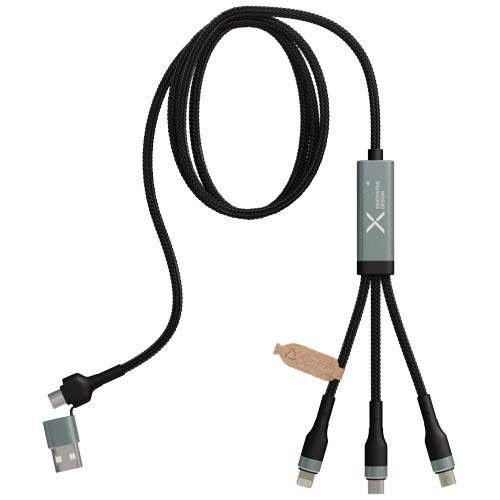Multi cavo di ricarica ultraveloce 5 in 1 in PET riciclato da 100 W SCX.design C53