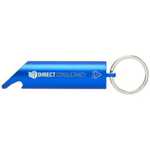 Portachiavi con torcia a LED e apribottiglie in alluminio riciclato IPX Flare