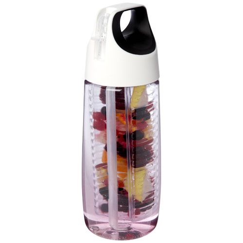 Borraccia plastica riciclata da 700 ml con coperchio a scatto e infusore HydroFruit