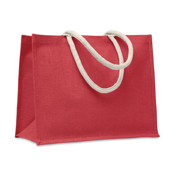AURA. Borsa in iuta. Manici in cotone
