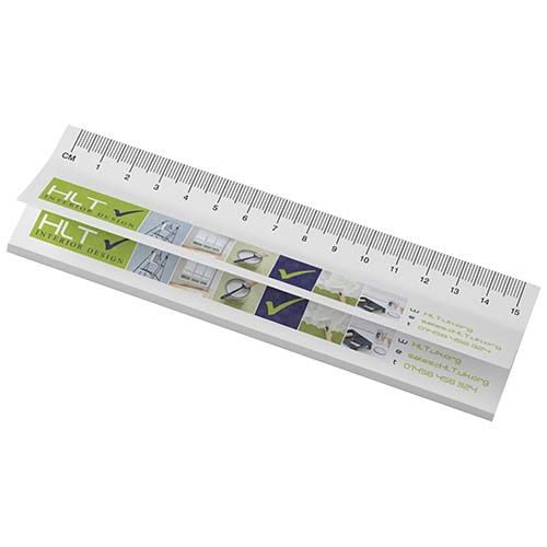 Foglietti adesivi in materiale riciclato con righello stampato da 15cm Sticky-Mate®