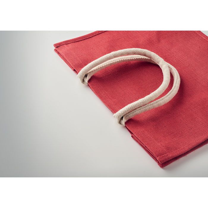 AURA. Borsa in iuta. Manici in cotone
