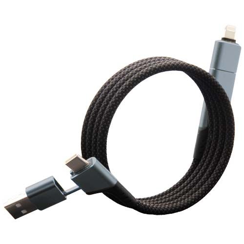 Cavo di ricarica magnetico ultraveloce 4 in 1 in PET riciclato da 100 W SCX.design C52