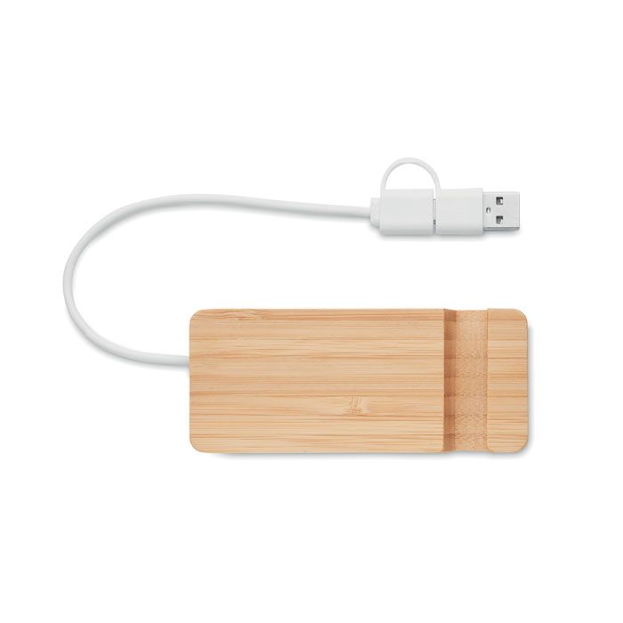 Hub USB 4 porte C/A in bamboo Hubstand