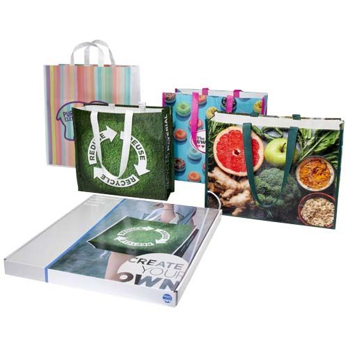 Confezione di borse tote laminate assortite