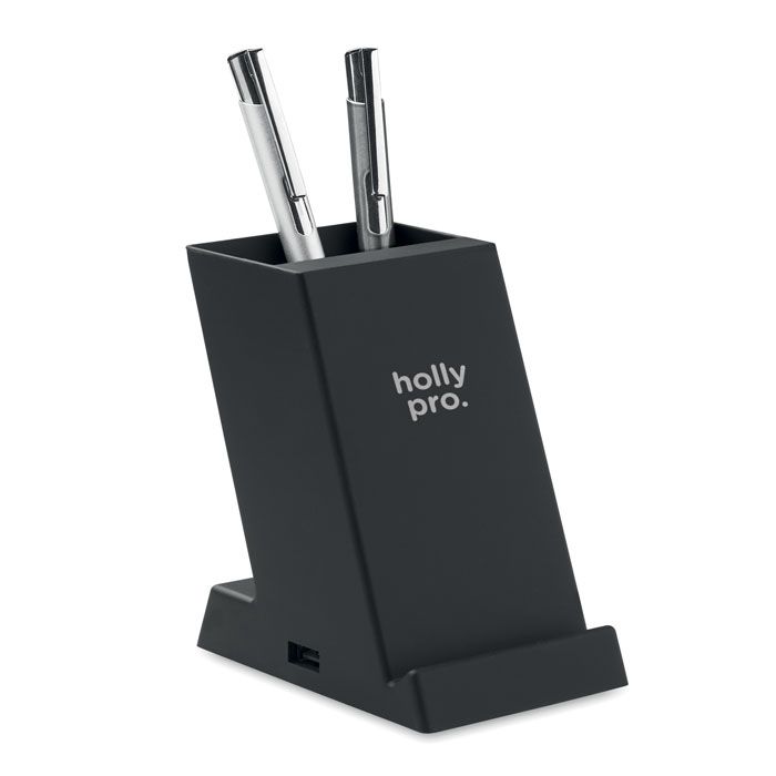 Caricabatterie wireless 15W con portapenne Block