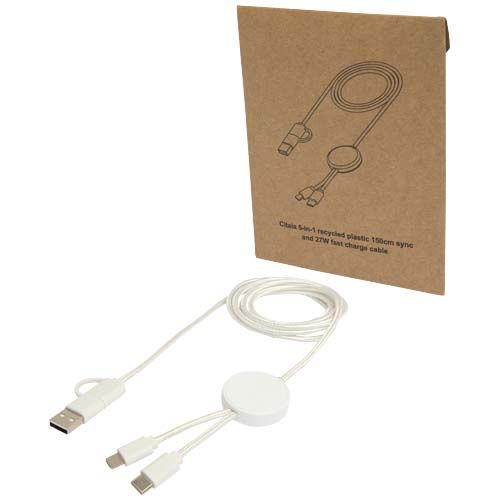 Cavo 5-in-1 in plastica riciclata da 150 cm per la sincronizzazione dei dati e la ricarica rapida da 27 W Citala