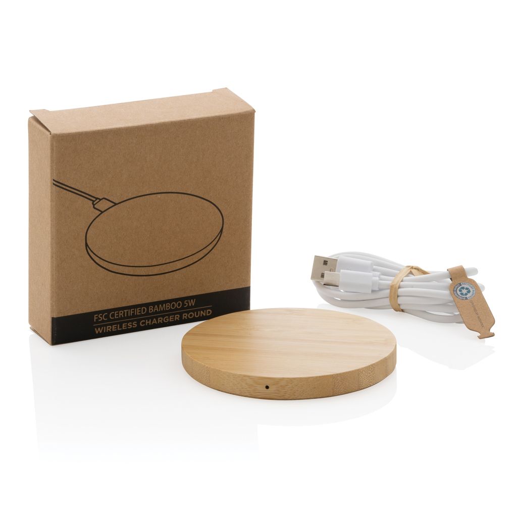 Caricatore wireless 5W in bambù