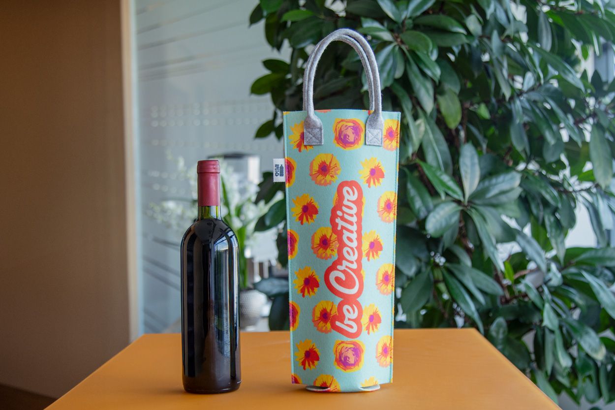 CreaFelt Vino. Borsa vino in RPET personalizzabile