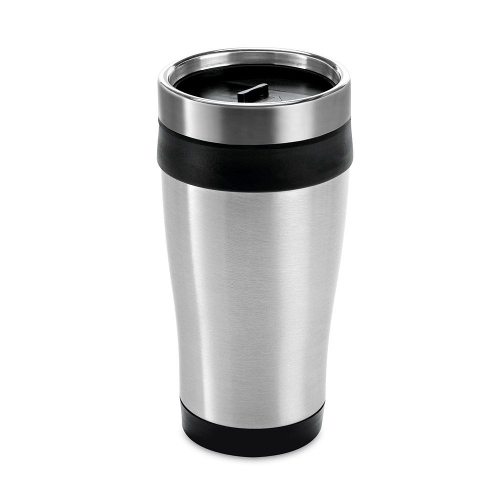 BATUM. Bicchiere da viaggio in acciaio inox e PP 420 mL