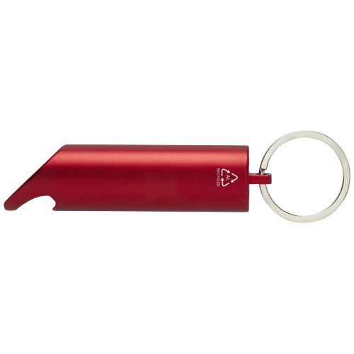 Portachiavi con torcia a LED e apribottiglie in alluminio riciclato IPX Flare