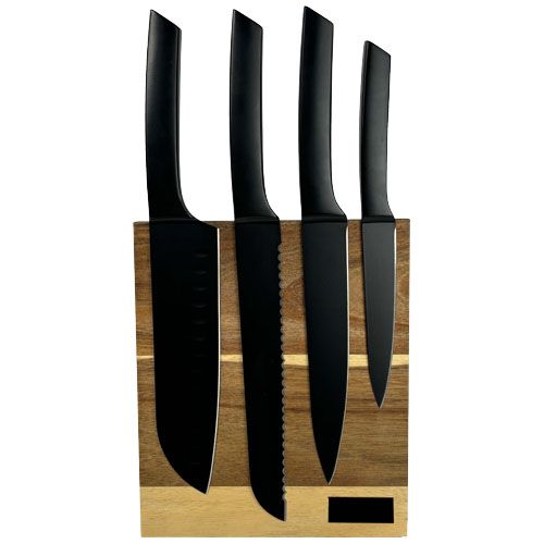 Set con coltelli da cucina e tagliere SCX.design K04