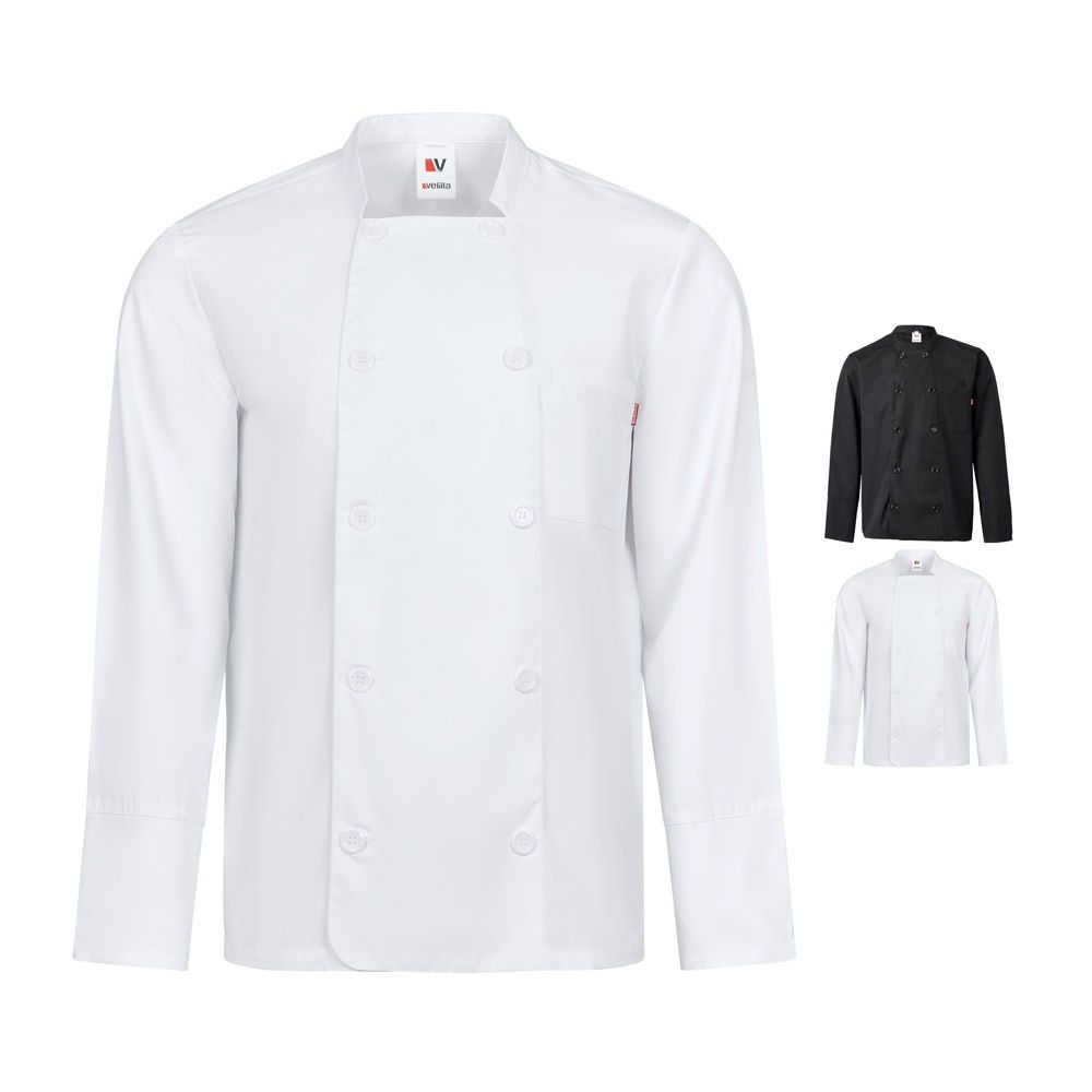 VL KALI. Giacca da cucina a maniche lunghe (175g/m²), in cotone (35%) e poliestere (65%)