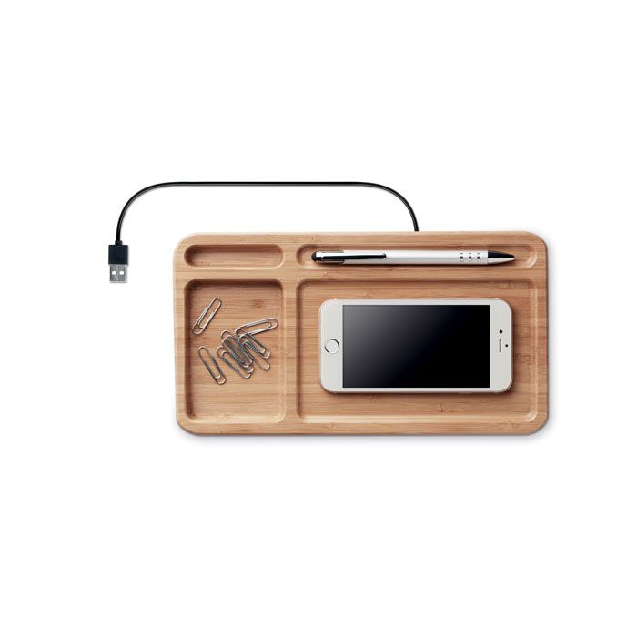 Base di ricarica wireless con portaoggetti da tavolo Cleandesk