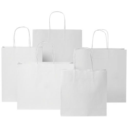 Shopper in carta kraft da 120g/m2 con manici intrecciati - grande