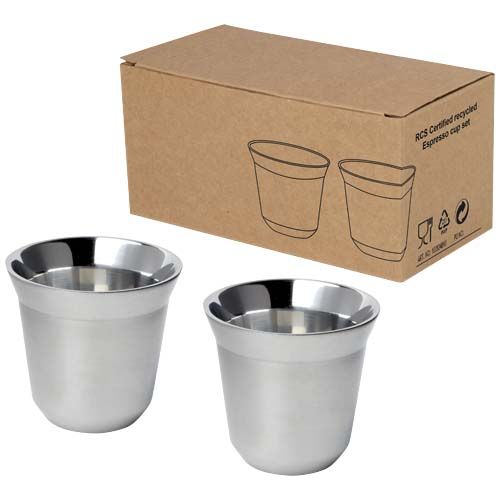 Tazzine da caffe in acciaio inox set da 2 pezzi da 80 ml Duo