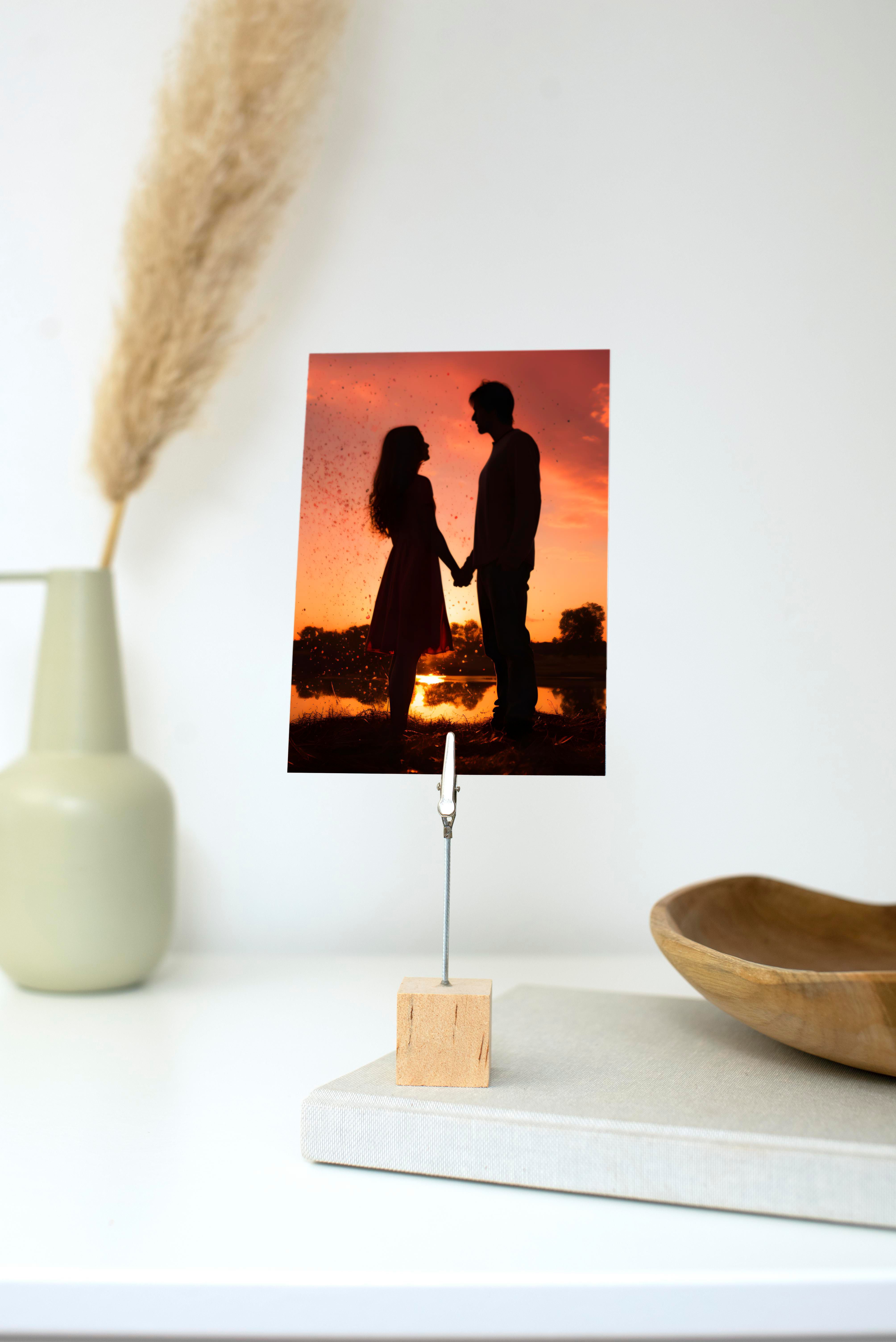 Supporto portafoto o memo, in legno Malia