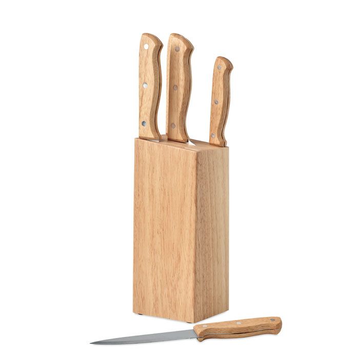 GOURMET. Set ceppo e 6 coltelli