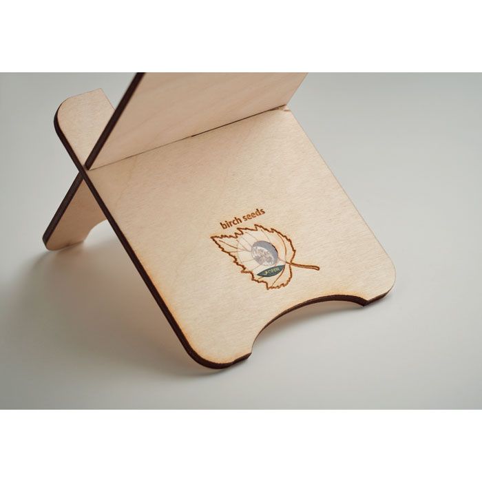 GROUW STAND. Supporto pertelefono betulla